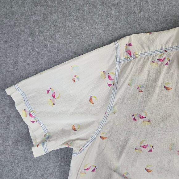 Tommy Bahama Cream and Pink Casual Button Down Shirt - Picture 7 of 16